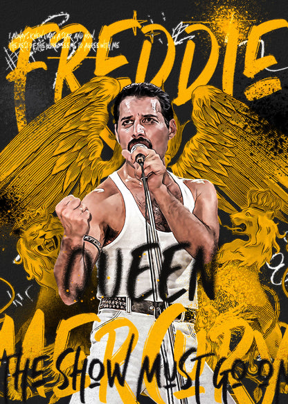 POP ART - Freddie Mercury Veggspjald